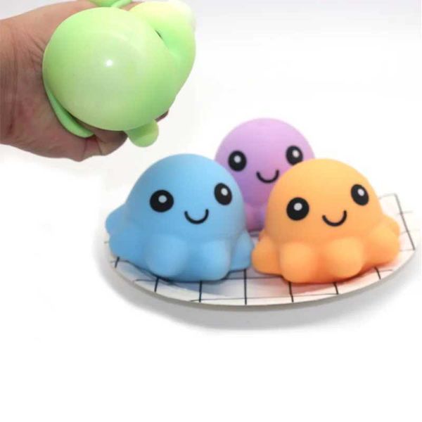 Dekompression Spielzeug Kawaii Gummi -Oktopus Squeeze Mochi Anima Squeeze Toy Octopus Childrens Anti Druckball Squeeze Party hilft Stressspielzeug WX