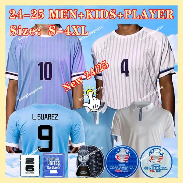 Uruguay 2024 Copa America Cup Cup Soccer Maglie Camisetas Kit Kit National 24 25 Home Away 3a Shirt Football Cenniversario Speciale Interno Valverde Suarez Cavani