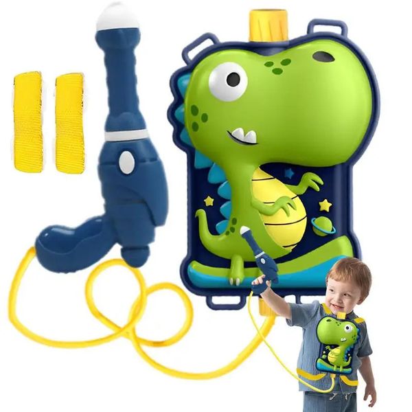 Cartoon de armas de água dinossauros Pig Toy Cute Animal Backpack Spray Toy Spray Summer Pool Party Supplies 240514