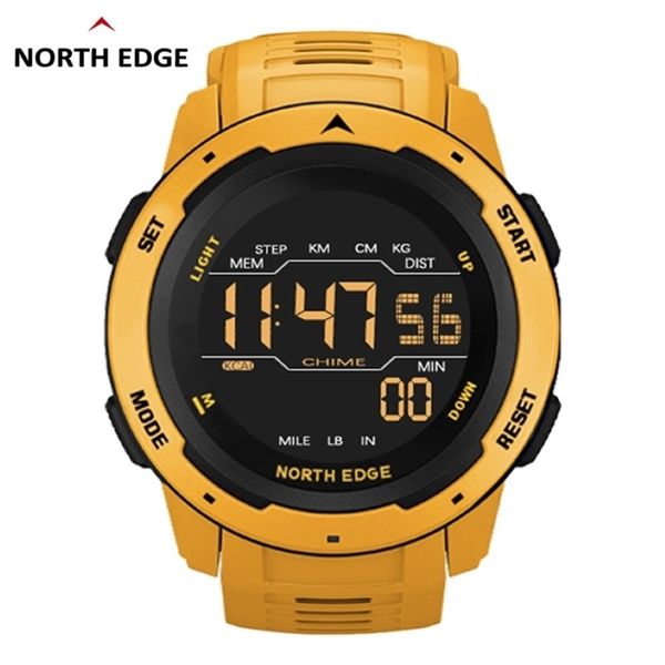 North Edge Men Digital Watch Men's Sports ES Dual Time Pauto Alarm Clock Waterproof 50m Military 220212 3421