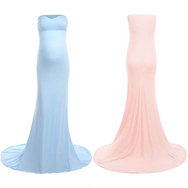 Vestido elegante de maternidade elegante de Maternidade Slim para Photoshoot Baby Shower Mama Photo Props Maxi Photography Dress