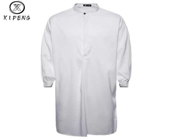 2018 Herumn Neue Marke Men039s Shirt Arabische Mode einfach long Men039s Casual Shirt White Muslim Robe Thobe Kleid mxxl7080095