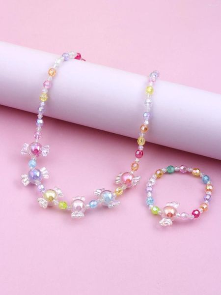 Catene da 2 pezzi Girls Charm Candy Candy Coaded Collace Bracciale Set quattro stagioni Day Wear Color Random Random