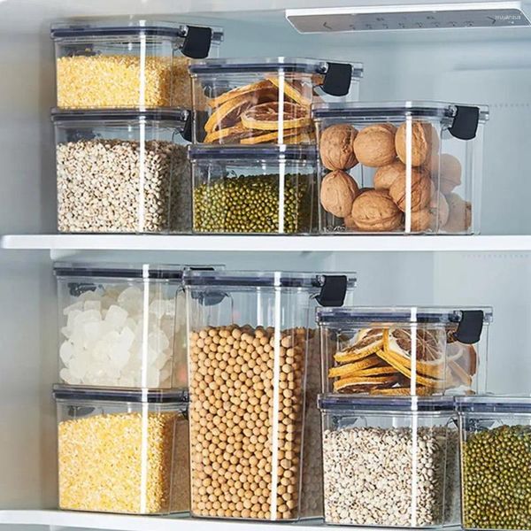 Aufbewahrungsflaschen Pantry Organization Caddy Kitchen Versiegelte Kiste Set luftdichte Schlossbehälter für Reismüsli -Milchpulver Lebensmittel
