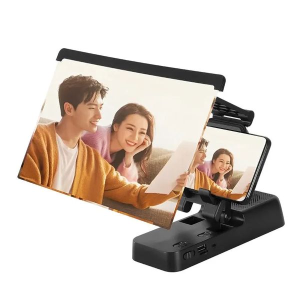 2024 F19 Tela do telefone celular Stand Amplificador dobrável HD Anti-Blu-Ray Bluetooth Alto