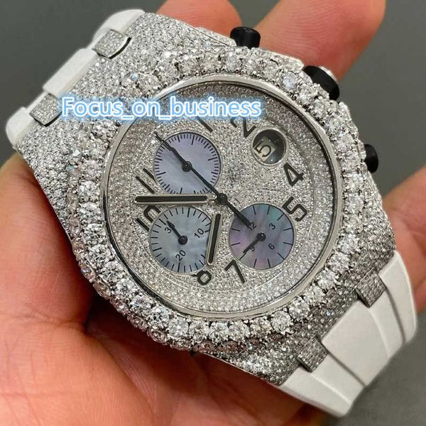 Custom VVS White Moissanite Diamond Bezel Watch für Männer und Frauen Diamant Luxus Herren Watch Handmade Fine Schmuck