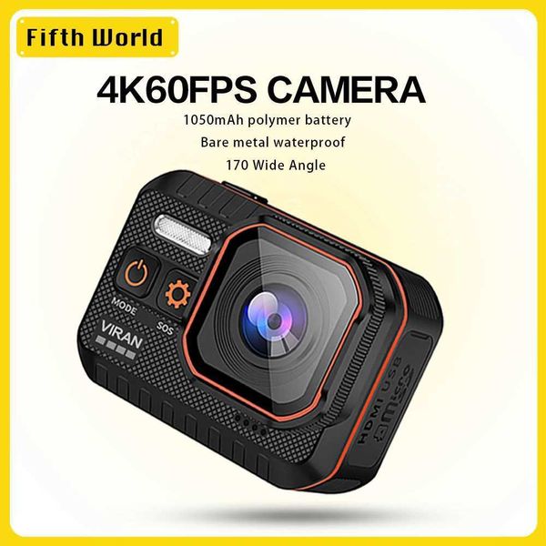 Sport -Action -Videokameras Viran Actionkamera 4K60FPS WiFi Fernbedienung 30m wasserdicht 170 Weitwinkel Actionkamera Dash Cam Go Sport Camera Pro J240514