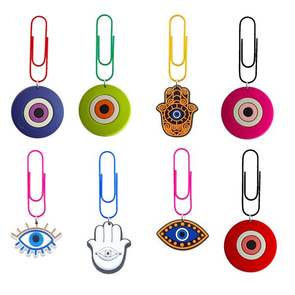 Gioielli Devils Eye Clip di carta da cartone animato marcatori di libri divertenti per l'infermiera dell'insegnante Gifts colorato Memo paginazione organizzare la stazione di ufficio Otvgp