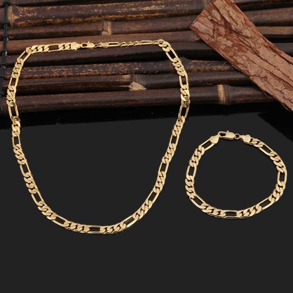 Свадебные ювелирные наборы оптом из высококачественных 18-километровых золотых 8-мм геометрических браслетных ожерели