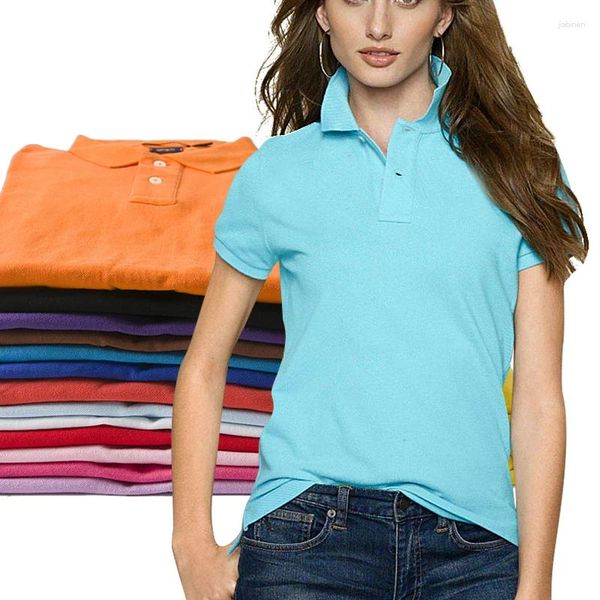 Polos da donna Summer Cotton Womens Polo Shirts Short Short Chave Inchave Lavani T-shirt Sports Tees Femme Fit Ladies Tops 813