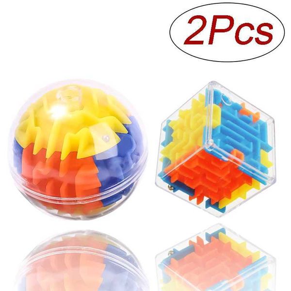 Sonstige Spielzeuge 1-2pc 3D Mini Labyrinth Magic Cuspe Puzzle Speed Cube Rolling Ball Magic Cube Childrens Education Toy 4cm Würfel S245176320