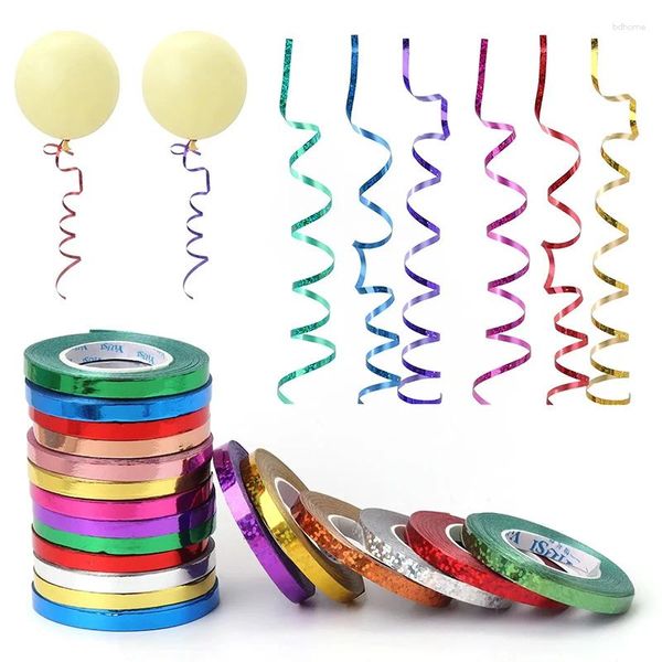 Decorazione per feste 10 metri/rotolo 5mm Balloon Ribbon Birthday Wedding Accessori per la catena laser Ibboni in raso Craft fai da te fai da te