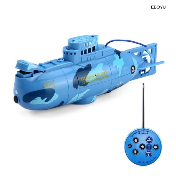 EBOYU Crea giocattoli 3311 RC sottomarino 6ch Speed Radio Remote Control Controllo sottomarino Mini RC Boat RC Kids Regalo per bambini 240516