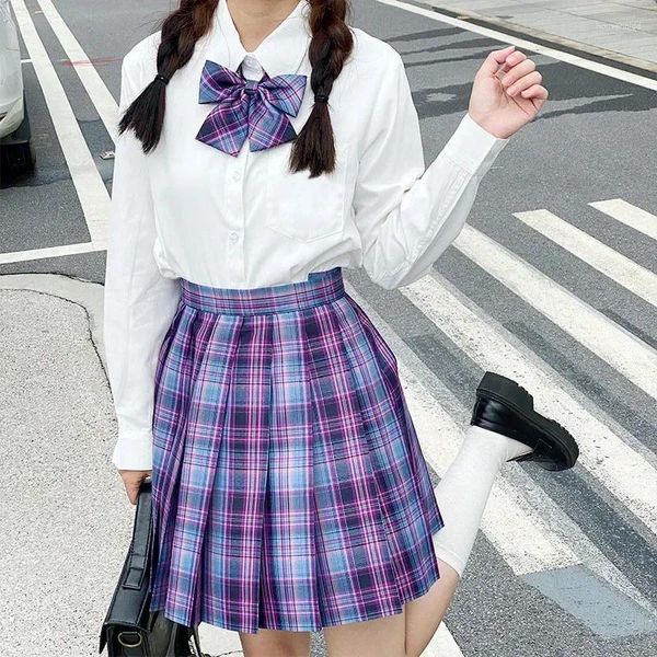 Conjuntos de roupas para o conjunto Cosplay School Girl Uniform Uniform Waist Japanese High Pleated Roup