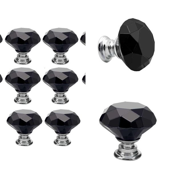 Nuove manopole di vetro in vetro da 30 mm da 30 mm da 30 mm per cassetti diamanti mobili da cucina armadio per armadietto per le maniglie