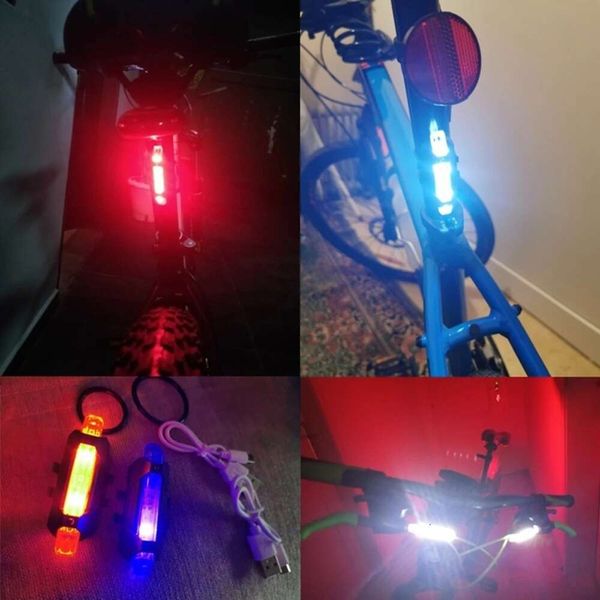 Neues neues tragbares LED -Schwanzrad USB wiederaufladbare Sicherheitswarnwarnlampe Taschenlampe Bike Light Accessoires