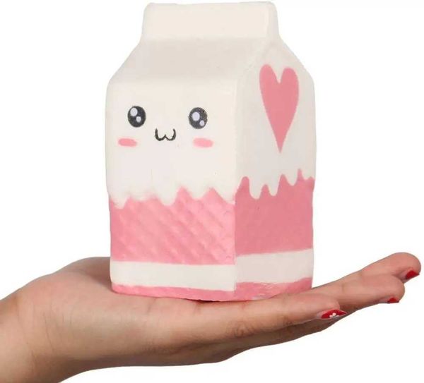 Andere Spielzeuge matschige Milchbox langsam steigend süße Straße Squeeze PU Childrens Geschenk weiß und rosa Dual -Farb -Stress -Relief -Spielzeug