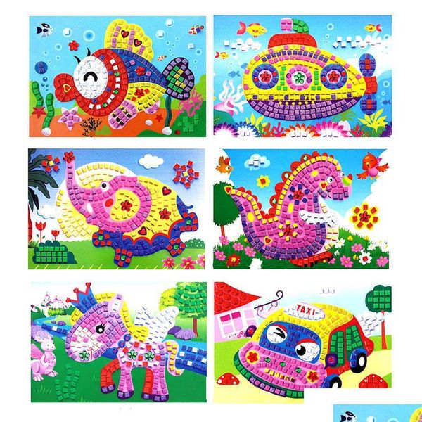 Learning Toys 100 PCS 3D Foam Mosaics Sticky Crystal Art Princess Princess Butterflies Mix Mix Оптовая игра подарки детей дети в DHCMA