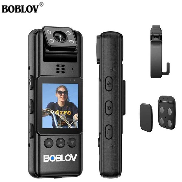 Videocamere Azione sportiva Boblov A23 Night Vision Night Vision Mini Camera 1080p 180 Video per videocamera a rotazione per lana per fotocamera piccola fotocamera Clip magnetico J24051