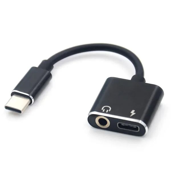 2 in 1 Typ C Kopfhörer Aux Audio -Splitter -Adapter für Xiaomi 8 9 Huawei Samsung USB C bis 3,5 -mm -Jack -Kopfhörer -Ladekonverter