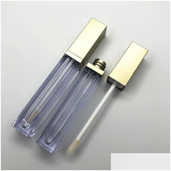 Garrafas de embalagem por atacado 6 ml de tubo de brilho labial vazio Gold Black Fashion Lipstick Tubes Lipgloss.