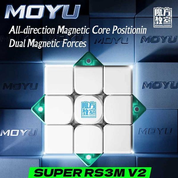 Magic Cubes Moyu Super Rs3m V2 Magnetic Magic Cube UV Speedcube 3x3 Maglev Ball Core Professionelle Speed -Puzzle 33 Toys 3x3x3 Cubo Magico Y240518