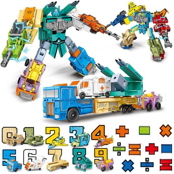 Transformation Toys Roboter Digital Roboter Digitales Transformation Mathematischer Roboter -Transformation Assembly Childrens Education Toys D240517