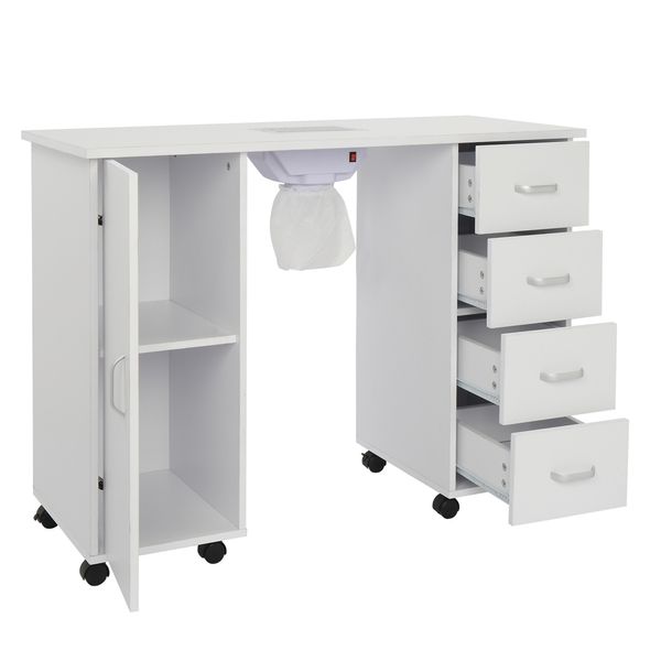 MDF PORTA ÚNICA 4 Gavetas com Table White Unhas