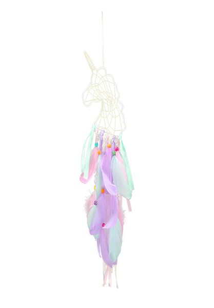 Unicorn Dream Catchers handgefertigte Feder -Traumfänger für Wandhängedekoration Unicron Party Dekoration Craft8029748