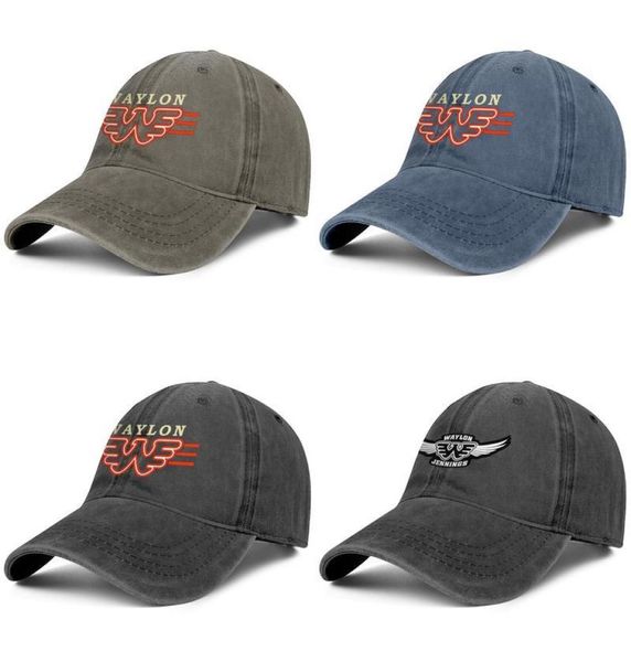Waylon Jennings Mens and Women Trucker Denim Cap Design Adatto Golf ClassicDesign i tuoi cappelli vintage TrendyCustom3286166