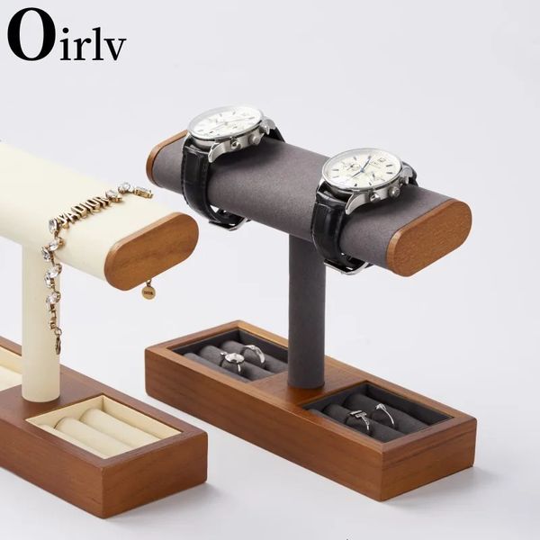 Oirlv Jóias de madeira Stand Creative Coluna Bracelet Stand Stand Stand Watch Display Jóias Exibir adereços 240511