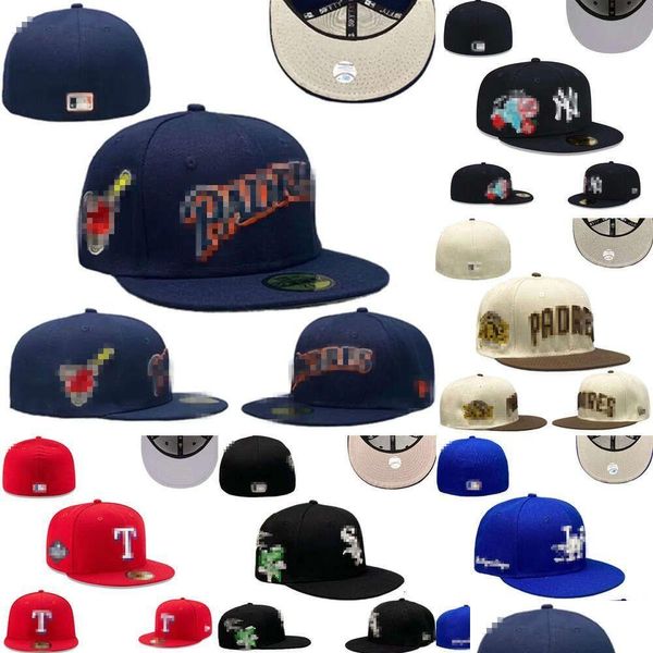 Ball Caps Uni Wholesale Snapbacks Snapbacks Baseball Cappuggente Cappello Adatta ADT Picco piatto per uomini Donne Fl Chiuse 7-8 Dlei