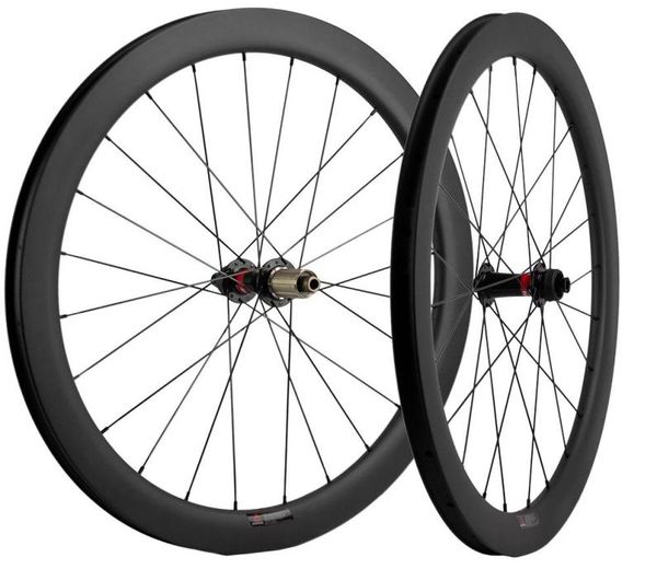 700C Carbon Wheelset 50 mm Tiefe 25 mm Breite UD Matt Clincher Disc Brems -Straßenradfahrräder Achse durch Spieß 4637466