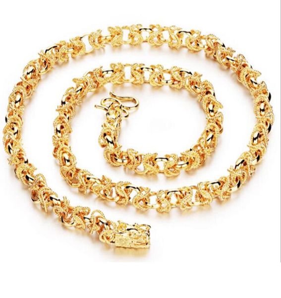 Быстрые мелкие тяжелые мужчины 24K Желто -золото, наполненные колье, набор браслетов Gf Chain Chain Mens Menerly Sets Bracelet 3133406
