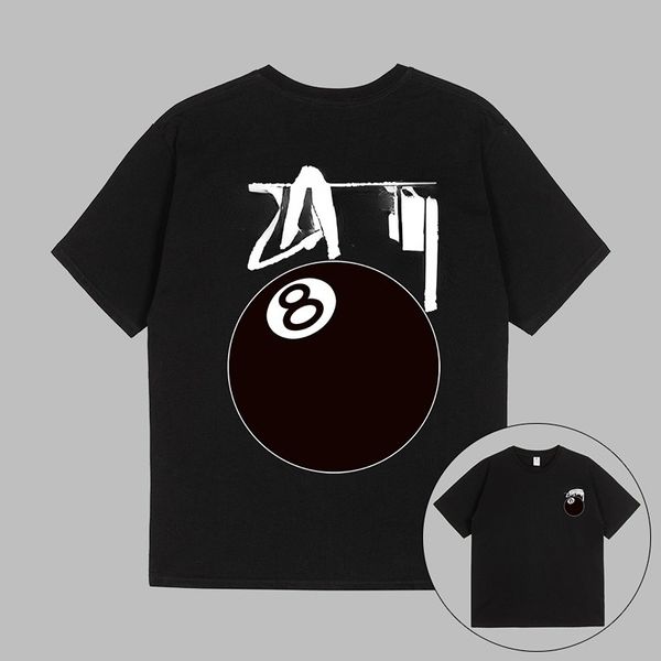 Дизайнер футболки черные 8 мужских женских футболок с коротким рукавом тройка хлопковое хлопок летние Stussness Street Sports Tees Одежда M-3XL