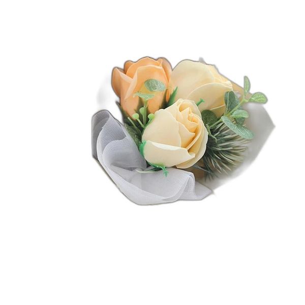 Decorative Flowers Artificial Rose Diy Finished Flower With Wrapping Paper Dry Bouquets Wedding Party Hand Gift Home Table Decor