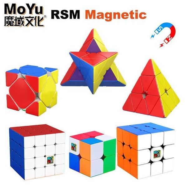 Cubi magici Moyu RS2/3/4M Maglev 3x3 2x2 4x4 Magnetic Magic Cube 33 Professional 3x3x3 Speed ​​Puzzle Children Fidget Toy Magnet Cubo Magico Y240518