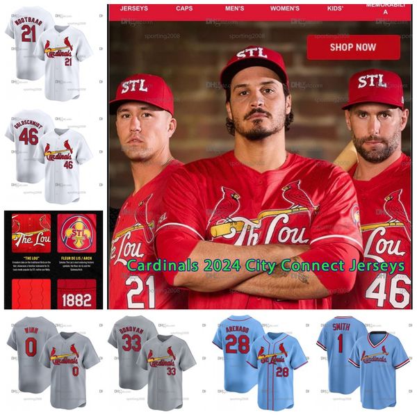 Большой высокий Масин Винн Луи 2024 City Connect Jersey Jersey Nolan Arenado Paul Goldschmidt Брендан Донован Уилсон Контрерас Ядиер Молина Дилан Карлсон Нолан Горман Смит