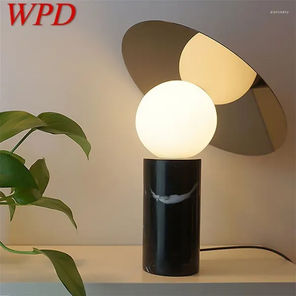 Настольные лампы wpd Современный офис световой дизайн простой мраморная лампа светодиодная лампа