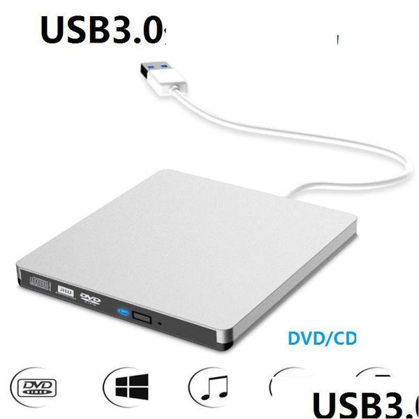 Optische Laufwerke USB 3.0 EXTERNAL COMBO DVD/CD BURER RW CD/DVD-ROM CD-RW Player Laufwerk für PC-Laptop-Computerkomponenten Drop-Lieferung C otehk