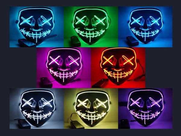 Máscara de Halloween LED LIGHT UP Party Masks The Purge Election Ano Great Funny Masks Festival Cosplay Costomes Glow in Dark C1042830