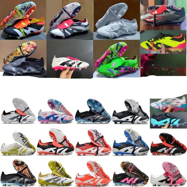 2024 Redesenhar botas de futebol de qualidade 30º aniversário 24 Elite Tongue dobra Laces Laces FG Mens de futebol