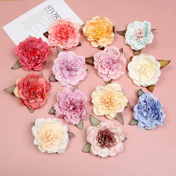 1PCS Peony Artificial Silk Flowers Cabeças para decoração de casamento ROSE DIY GRANTO DIY CAIXA DE CRANCA DE CRANCIA DE CRAÇA FALSO JLLNJU ZZ