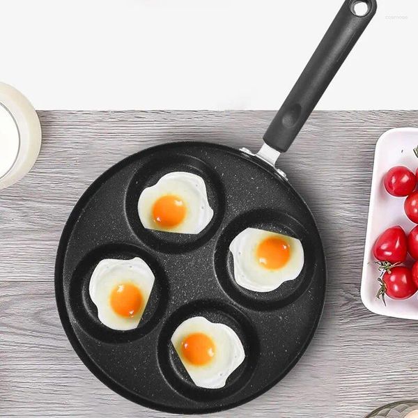 Pfannen 24 cm Nicht-Stick Small Pan Hamburger Breakfast Topf Haushalt Vier Loch gebratener Eierform Knödel Spezialpochiert