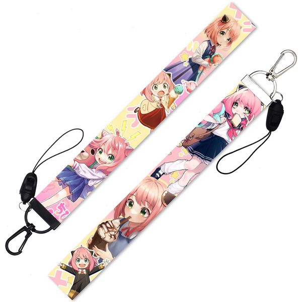 Girls Spy Family Anime Comic Movie Keechain ID Credito Coperchio Coperchio Copertura per telefono cellulare Calco del collo Distinta di badge Accessori per chiavi 2321