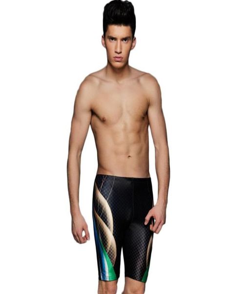 Professionelle MEN039S Tech Anzug Badeanzug Schälde gedruckte Wettbewerb Rennspenn Badebekleidung Sport Swim Trunks Shorts3836216