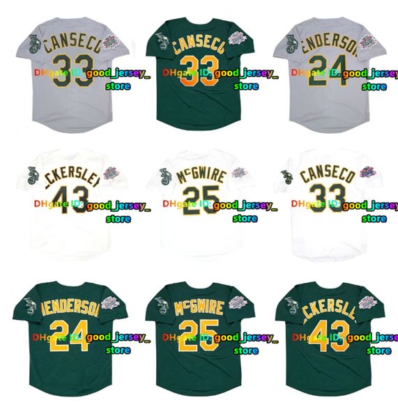 Magia da baseball di richiamo di rickey henderson come 1989 1990 World Series Mark 25 McGwire Jose Canseco Jason Gambi Reggie Jackson Vida Blue Eckersley Green Size S-4xl