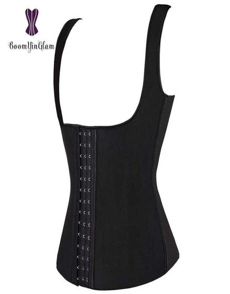 3 Haken 4 Stahlbonte Tailler Cincher Shaper Brust Lifter Shapter Shapter Plus Size Latex Taillentrainer Weste Corset 886 Q0819288t2957150