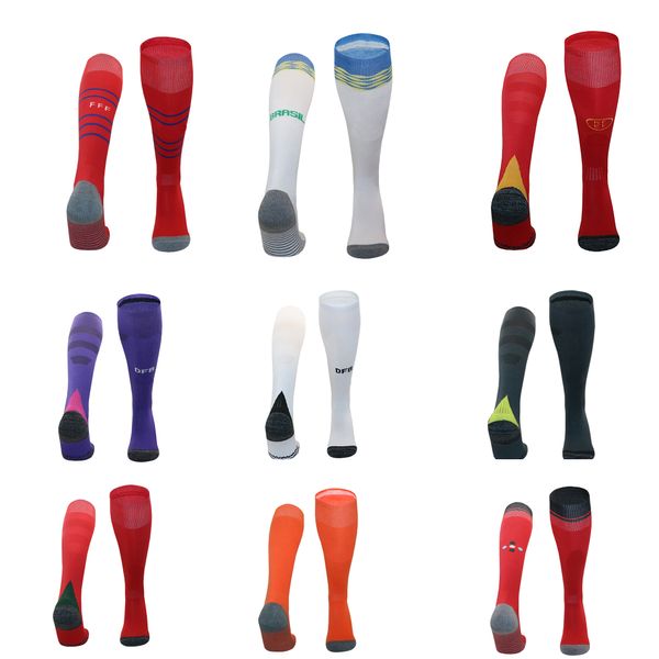 2024 Sportfußball Socken Erwachsene Kinder Socken Spanien Brasilien Französische Argentinien Holland Portugal Italien Englands Holland Nationalmannschaft Knie Knie Dicke Fußball