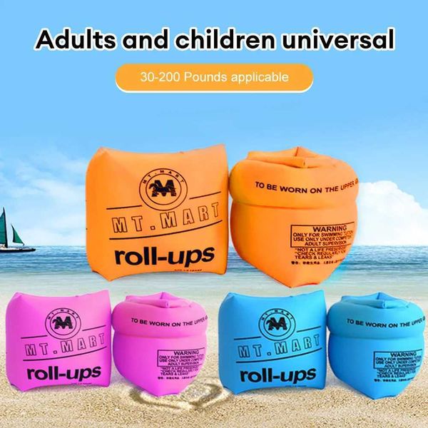 Sand Play Water Fun 1 Coppia di bracciali da nuoto gonfiabili per adulti e bambini piscine a maniche circolari galleggianti portatili boe giocattoli d'acqua per bambini Q240517